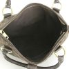 Louis Vuitton handbag in brown linen canvas and brown leather - Detail D2 thumbnail