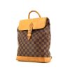 Louis Vuitton Soho backpack in ebene damier canvas and natural leather - 00pp thumbnail