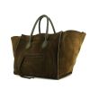 Celine Luggage handbag in khaki suede - 00pp thumbnail