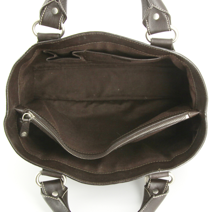 Sac à main Celine Boogie en cuir marron-foncé - Detail D2