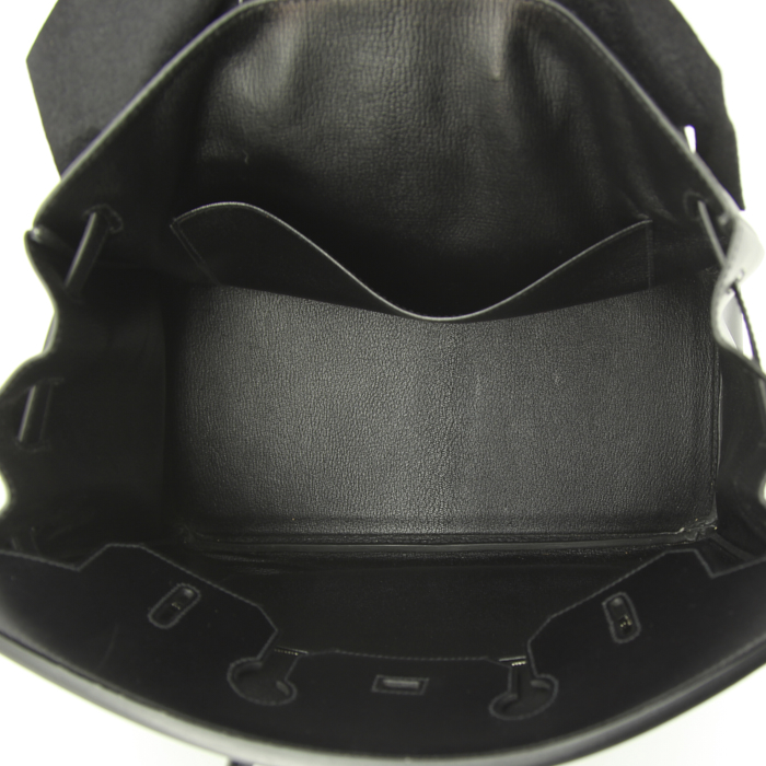 Sac à main Hermes Birkin 35 cm So black en cuir box noir - Detail D2