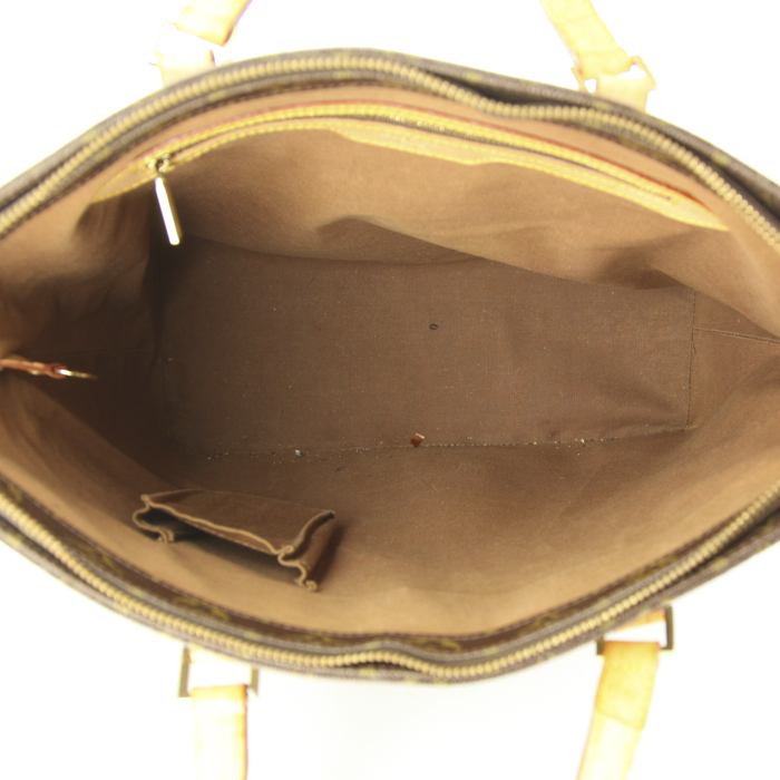 Shopping bag Louis Vuitton Mezzo in tela monogram e pelle naturale - Detail D2