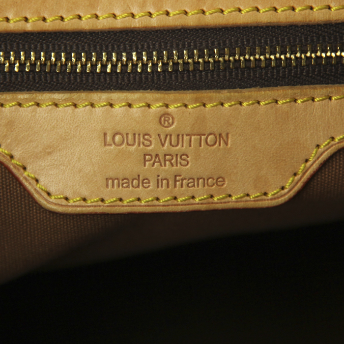 Bolso Cabás Louis Vuitton Mezzo en lona Monogram y cuero natural - Detail D3