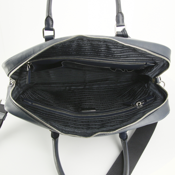 Borsa portadocumenti in pelle blu scuro - Detail D3