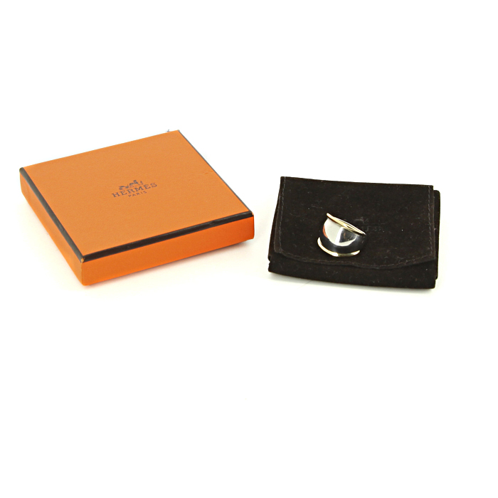 Hermes boule ring in silver and yellow gold - Detail D2