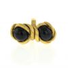 Vintage ring in yellow gold and onyx - 360 thumbnail
