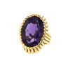 Vintage 1970's signet ring in 14 carats yellow gold and amethyst - 00pp thumbnail