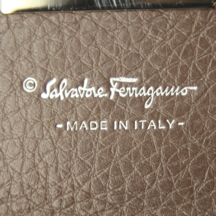 Portafogli Salvatore Ferragamo in pelle togo marrone - Detail D3