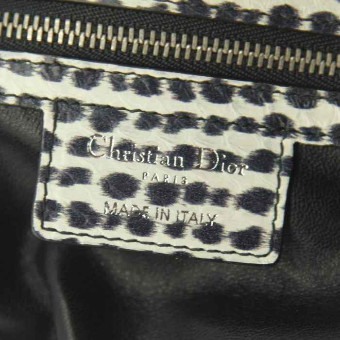 Diorling Dior handbag in black and off-white bicolor leather and black leather - Detail D3