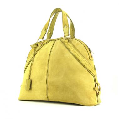 Bolso de mano Yves Saint Laurent Muse modelo grande en ante verde anís