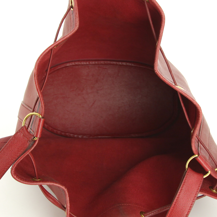 Hermes Matelot messenger bag in red grained leather - Detail D2