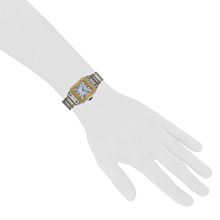 Reloj Cartier Santos de oro y acero Circa  1990 - Detail D1