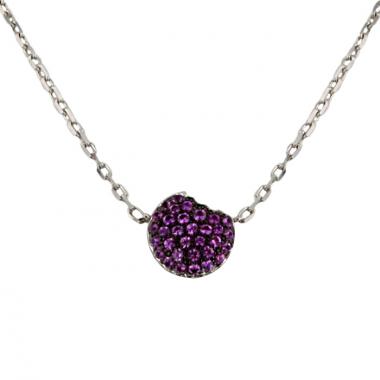 Collier Boucheron Tentation Macaron en or blanc,  saphirs roses et rubis