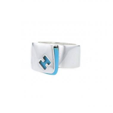 Bague Hermes Candy en argent et turquoise