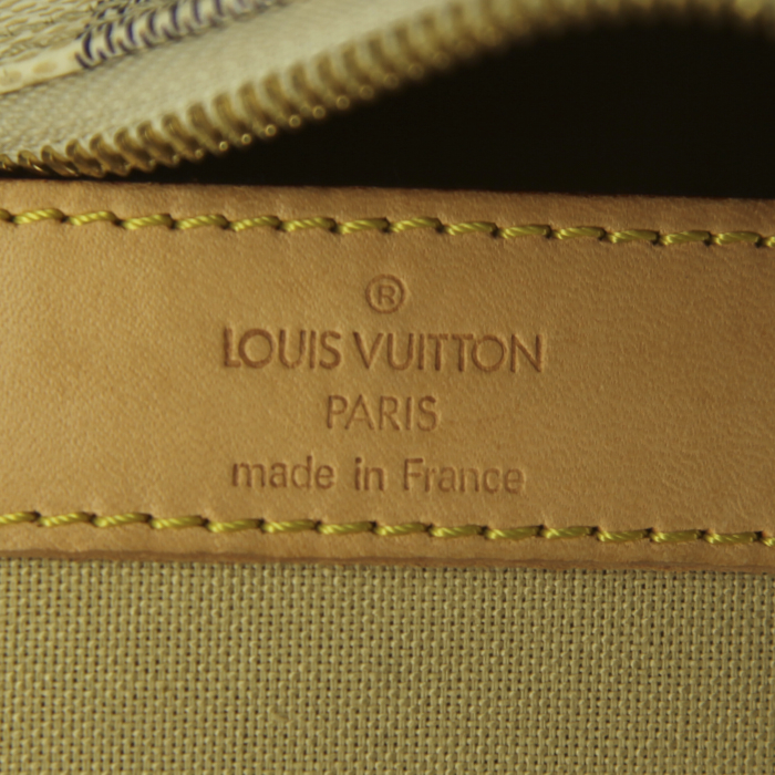 Borsa a tracolla Louis Vuitton Naviglio in tela a scacchi e pelle naturale - Detail D4
