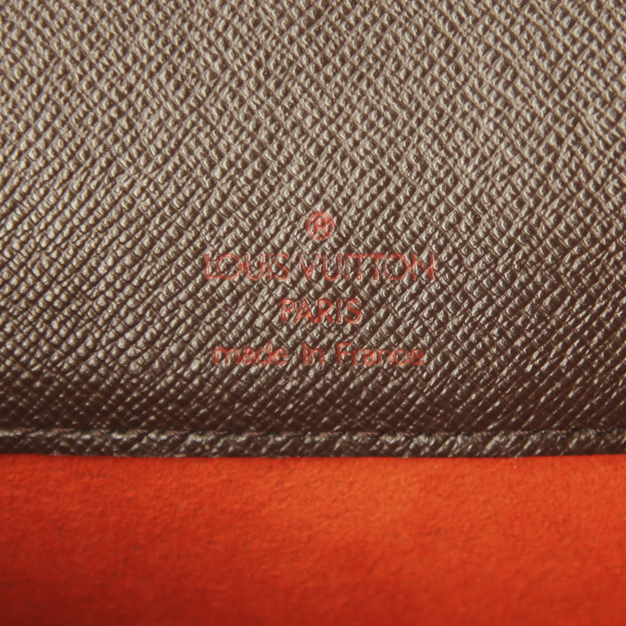 Borsa a tracolla Louis Vuitton Pimlico in tela a scacchi ebana e pelle marrone - Detail D3