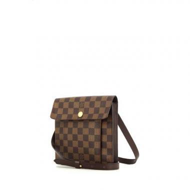 Borsa a tracolla Louis Vuitton Pimlico in tela a scacchi ebana e pelle marrone