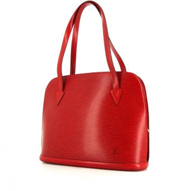 Sac à main Louis Vuitton Lussac en cuir épi rouge