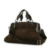 Cartier Marcello large model handbag in dark brown glittering leather and chocolate brown suede - 00pp thumbnail