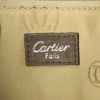 Borsa Cartier Marcello modello grande in pelle iridescente marrone scuro imitazione lucertola e camoscio marrone cioccolato - Detail D4 thumbnail