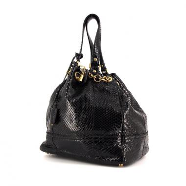 Bolso Cabás Saint Laurent en piel de pitón negra