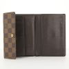 Louis Vuitton Alexandra wallet in ebene damier canvas and brown leather - Detail D2 thumbnail