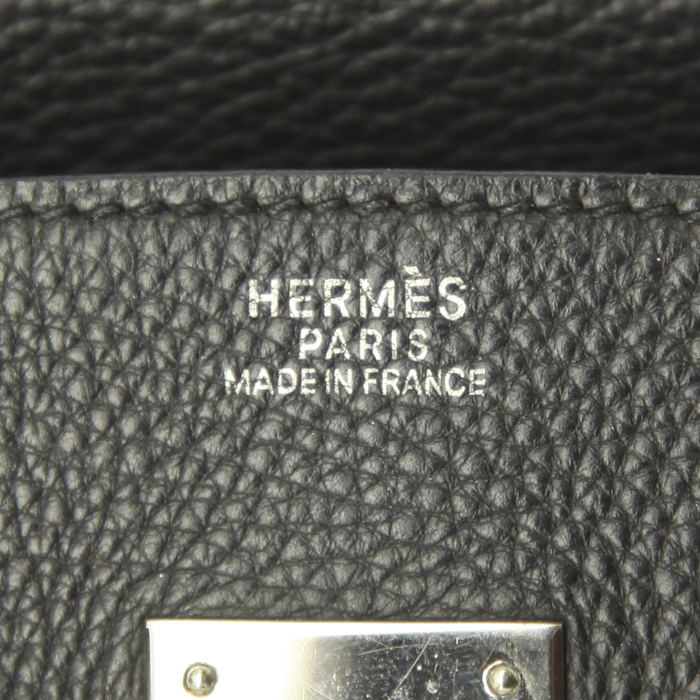 Bolso de mano Hermes Birkin 30 cm en cuero togo negro - Detail D3