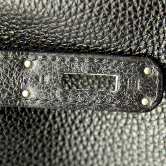 Hermes Birkin 30 cm handbag in black togo leather - Detail D4