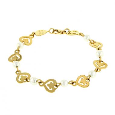 Bracciale O.J. Perrin Légende in oro giallo e perle