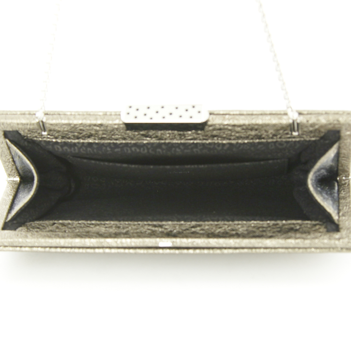 Cartier Panthère handbag/clutch in silver leather - Detail D2