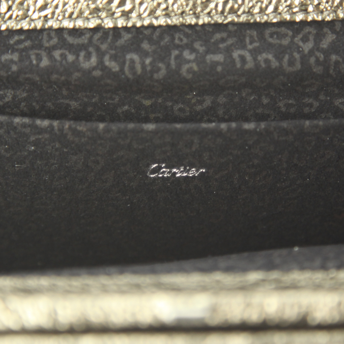 Cartier Panthère handbag/clutch in silver leather - Detail D3