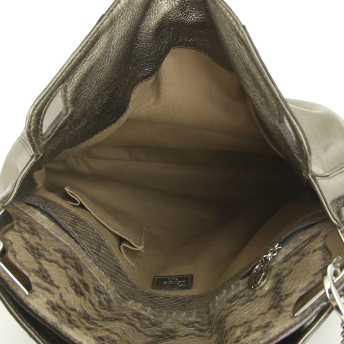 Sac à main Cartier Marcello en cuir mordoré et cuir mordoré - Detail D3