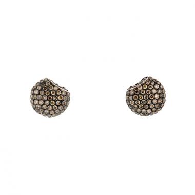 Boucheron Tentation Macaron small model earrings in white gold,  diamonds and sapphire