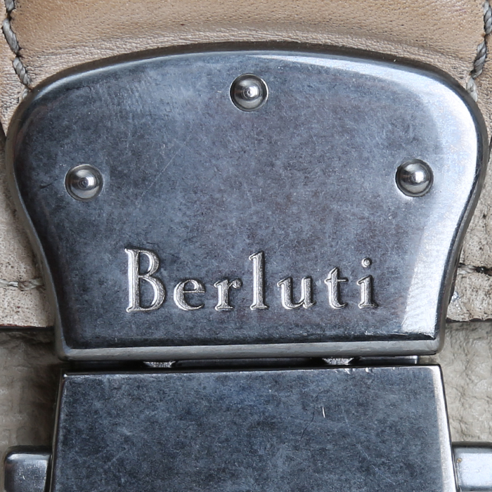 Porte-documents Berluti  E'Suo en cuir beige - Detail D3