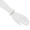 Bracelet jonc ouvrant Chopard Happy Diamonds en or blanc et diamants - Detail D1 thumbnail