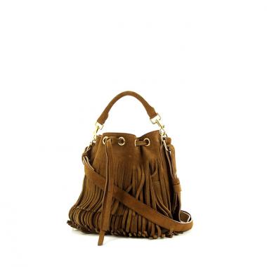 Bolso formato bolsa Saint Laurent Emmanuelle en ante marrón