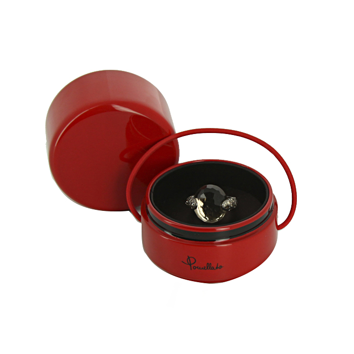 Anello Pomellato Tango modello grande in oro rosa,  diamanti color cognac e quarzo fumé - Detail D2