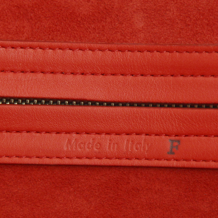 Bolso de mano Celine Phantom en cuero rojo anaranjado - Detail D3