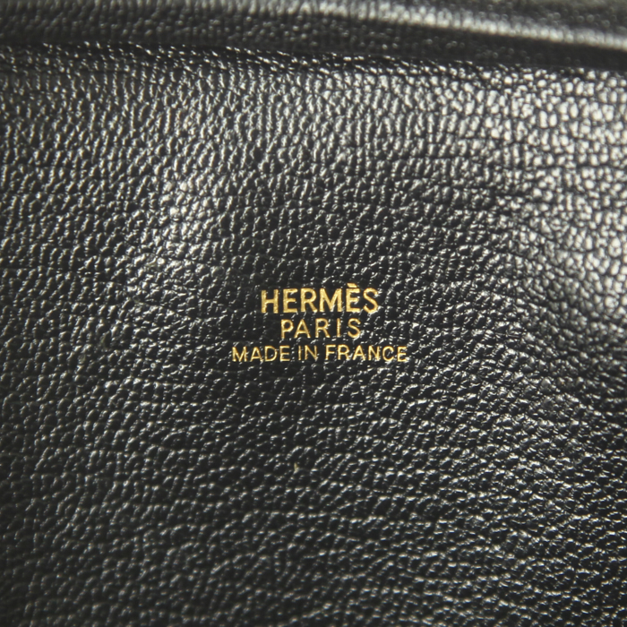Bolso de mano Hermes Plume modelo pequeño en cuero box negro - Detail D3