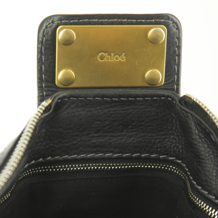 Borsa Chloé Paddington in pelle martellata nera - Detail D4