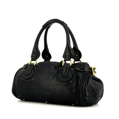 thumb chloe paddington handbag in black grained leather