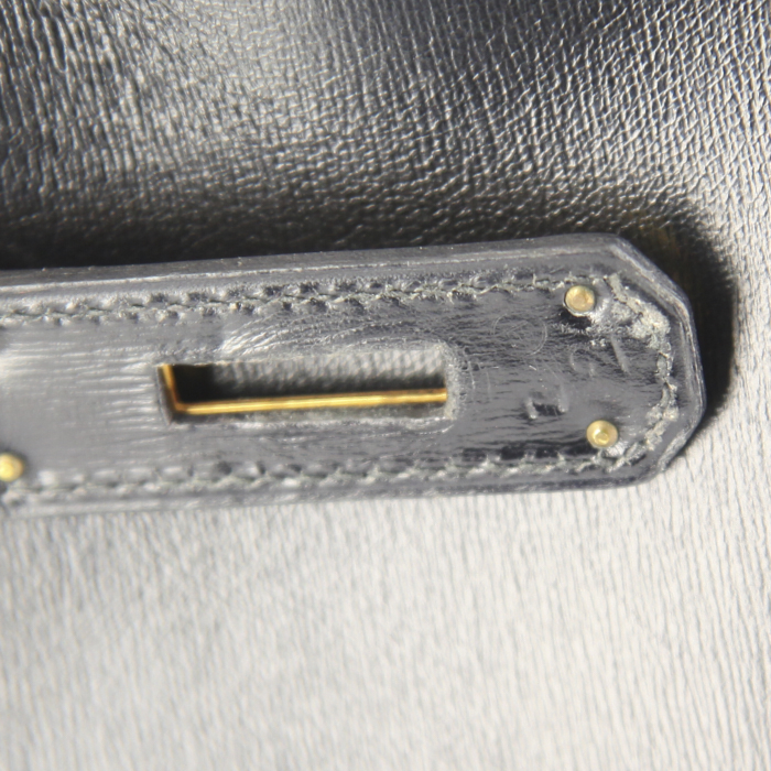 Sac à main Hermes Kelly 32 cm en cuir box noir - Detail D5