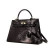 Hermes Kelly 32 cm handbag in black porosus crocodile - 00pp thumbnail