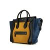 Celine Luggage medium model handbag in blue and yellow Cumin foal and black leather - 00pp thumbnail