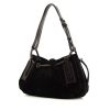 Gucci handbag in black suede and dark brown leather - 00pp thumbnail