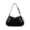 Gucci handbag in black suede and dark brown leather - 360 thumbnail