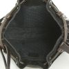 Bolso de mano Gucci en ante negro y cuero marrón oscuro - Detail D2 thumbnail