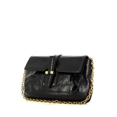 Bolso de mano Saint Laurent modelo pequeño en charol negro