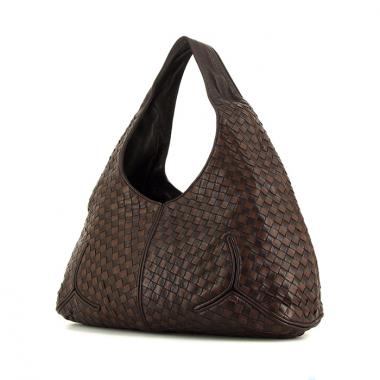 Bottega Veneta shoulder bag in brown two tones braided leather