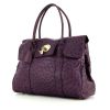 Mulberry Bayswater bag worn on the shoulder or carried in the hand in purple ostrich leather - 00pp thumbnail